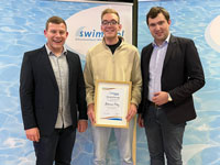 Fabian Jbkes, 1. Vorsitzender der Schwimmjugend im SV NRW, Johannes Petry, Erik Henschke, 2. Vorsitzender der Schwimmjugend